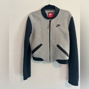 Nike Women's Black and Gray Bomber Jacket